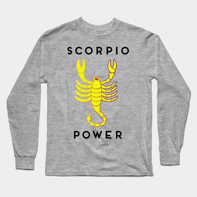 Scorpio Power Long Sleeve T-Shirt by DesigningJudy